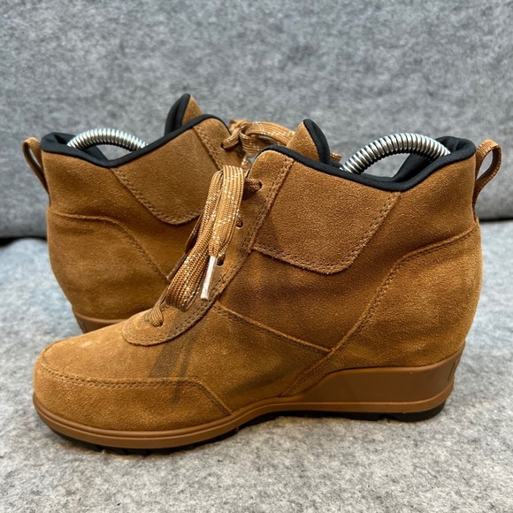 Sorel Hidden Wedge Heel Ankle Boots Suede Lace Up Casual‎ Comfort Womens 7.5 - Picture 6 of 9